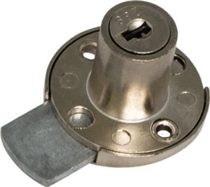 Rim lock for door or drawer, plastic