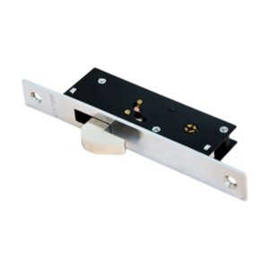 Mortice cross key lock with swinging hook latch