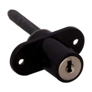 Pedestal lock with double flange and plate cylinder - black plastic