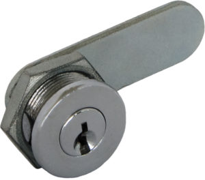 Chrome-plated pin tumbler camlock with central barrel - nr2