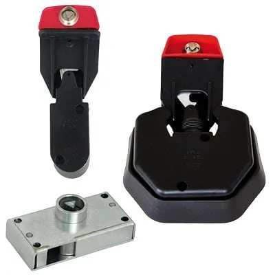 Serrature gravitazionali ed ecologiche per cassonetti dell'immondizia, bidoni raccolta differenziata