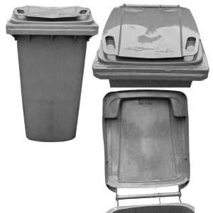 Gravity lock for trolley-mounted dustbin model Helesi® -360 liters