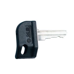 Chiave con impugnatura piegata in plastica nera con logo OMR - mod. SIMP03015