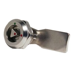 Chiusura a impronta triangolo in acciaio inox con indicatori di stato. Cod. IN165665