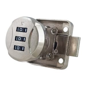 Serratura a combinazione meccanica per cassetto con paletto passante