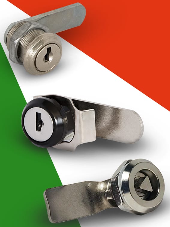 Materiali costruttivi: tre configurazioni per serrature a camma. Zama, inserti in inox, completamente in inox Materiali costruttivi: tre configurazioni per serrature a camma. Zama, inserti in inox, completamente in inox
